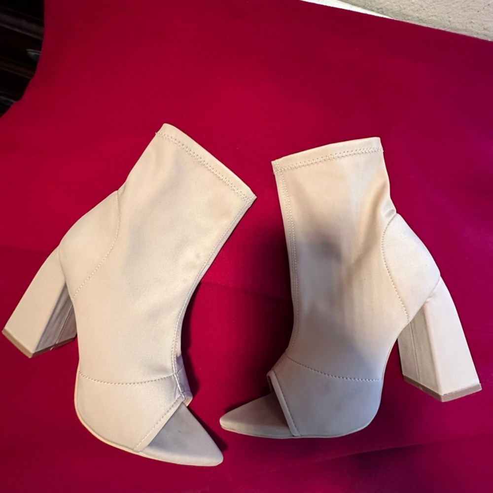 Open Toe Nude Sock Boots